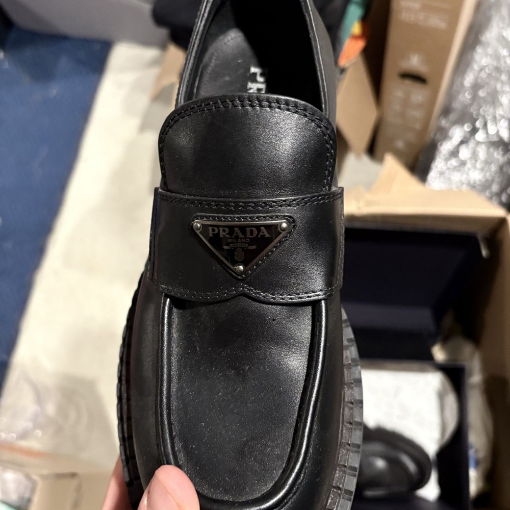 Prada Men's Elegant Black Slip-On Loafers - Picture 8 of 8
